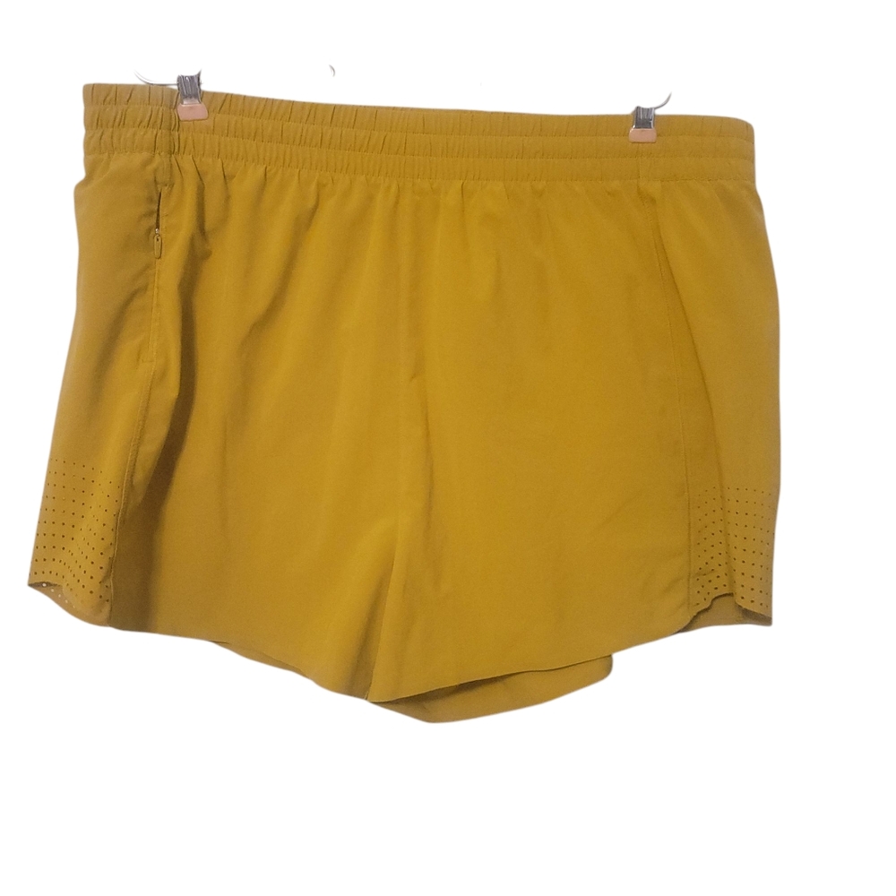 Athleta Hustle 3 Short 1X Yellow Running Athletic Elastic Waist Active EUC - Picture 3 of 7